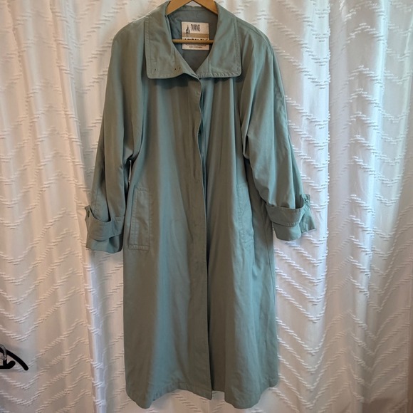 London Fog Jackets & Blazers - Avenue Sage Green Women's Trench Coat